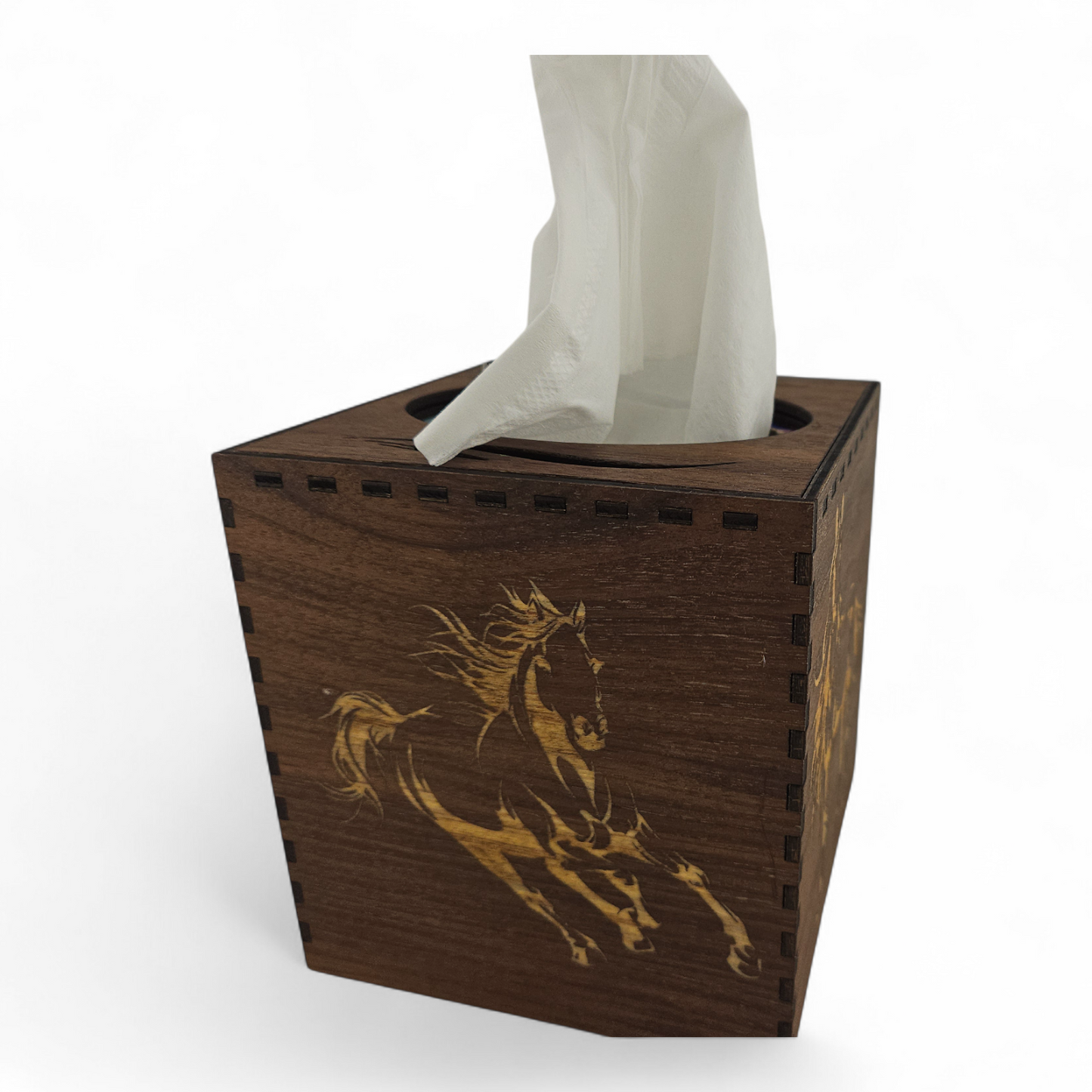 Hand-made, Laser etched Tissue Box