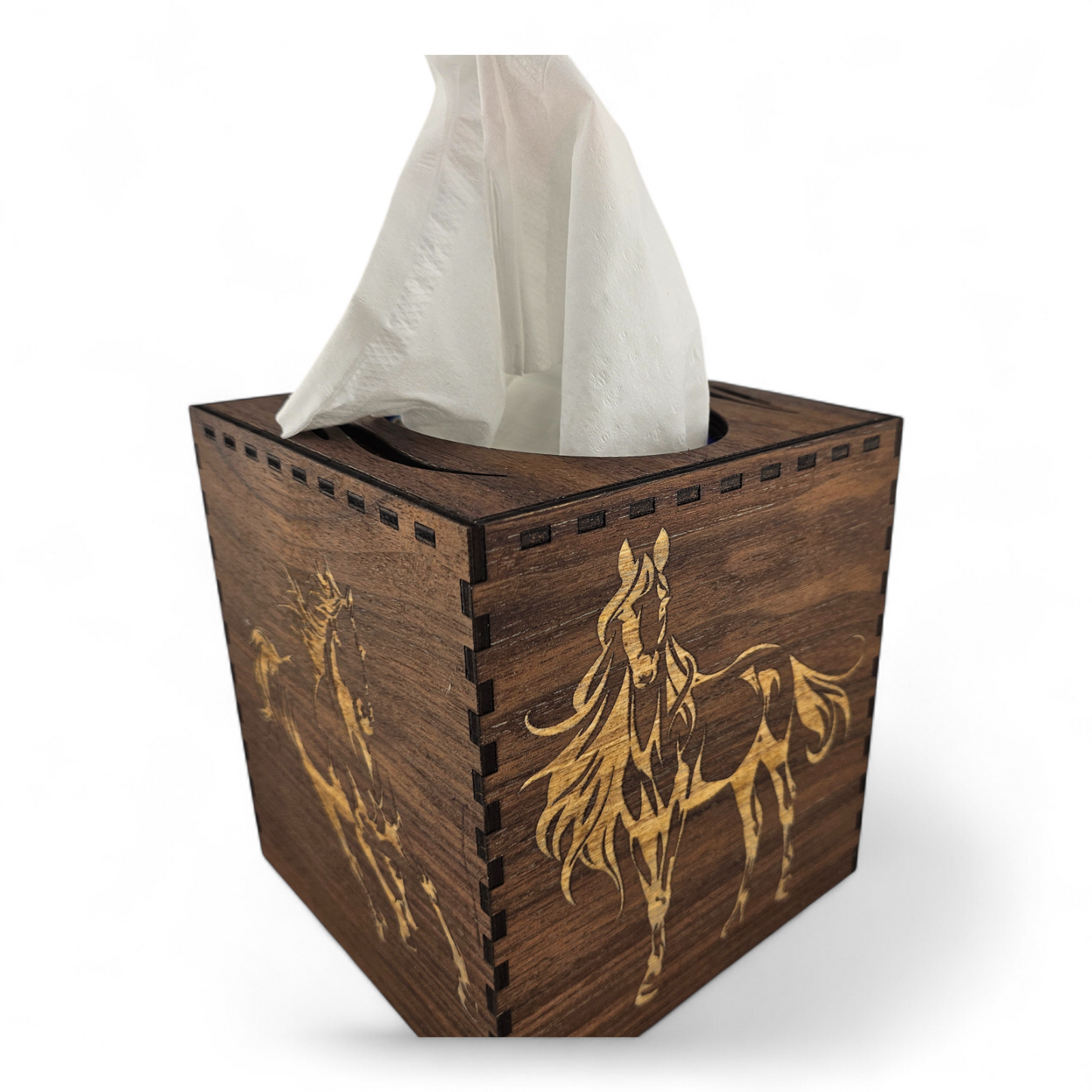 Hand-made, Laser etched Tissue Box