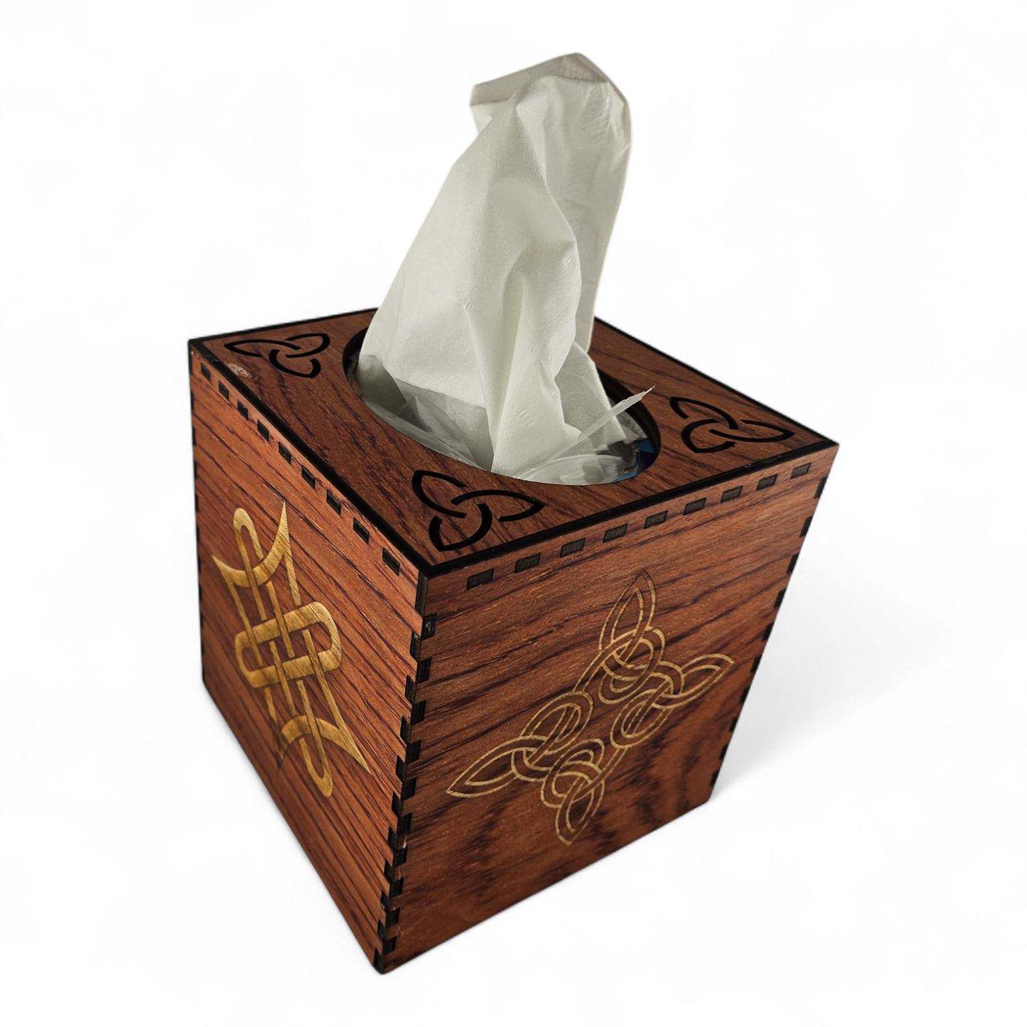 Hand-made, Laser etched Tissue Box