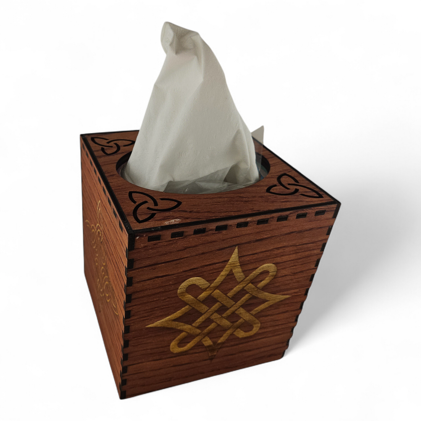 Hand-made, Laser etched Tissue Box