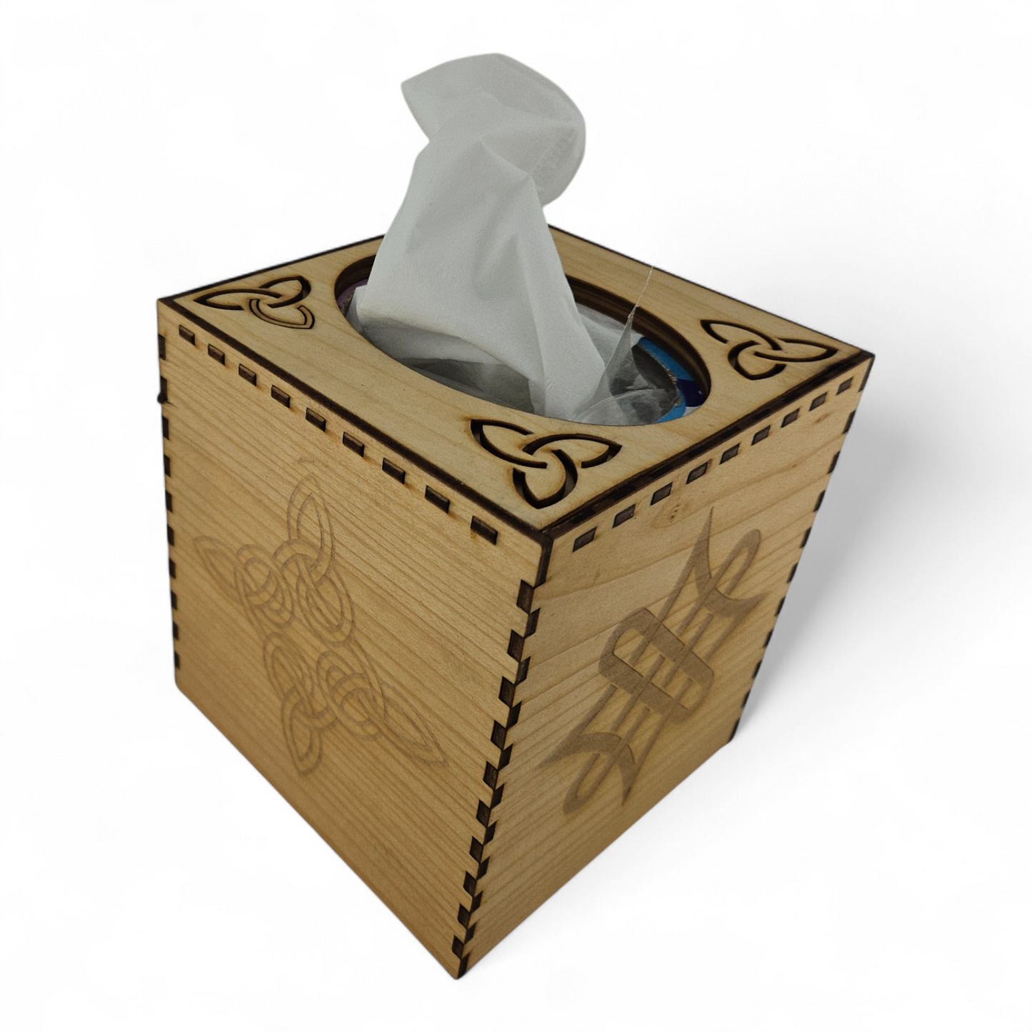 Hand-made, Laser etched Tissue Box