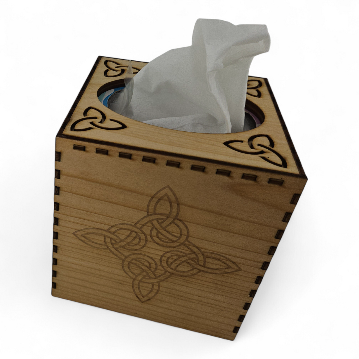 Hand-made, Laser etched Tissue Box