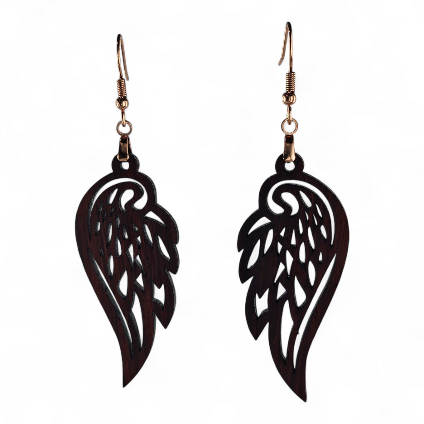 Padauk Wood Carved BOHO Earrings