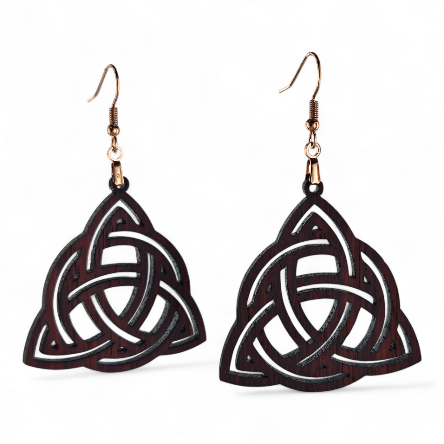 Padauk Wood Carved BOHO Earrings