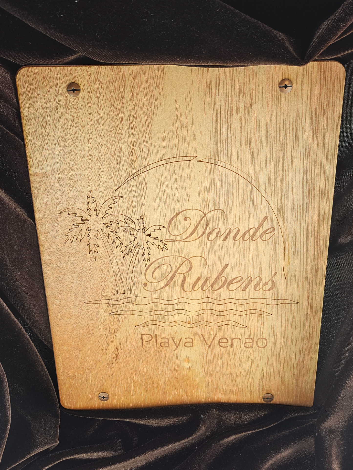 Wood Carved Short Menu Board