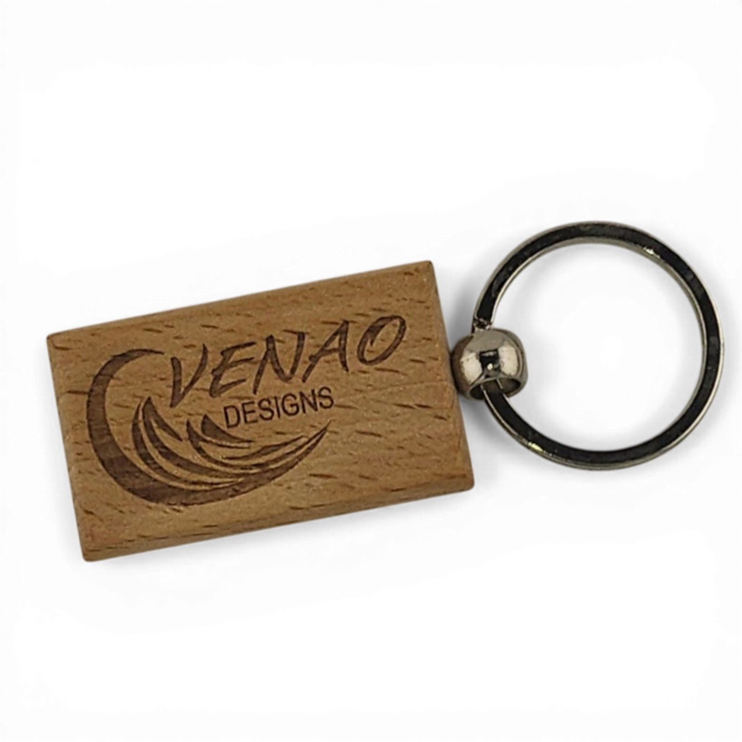 Rectangular Maple Wood Keyring (Laser Engraved)