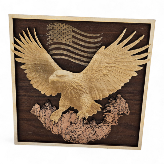 Multi-Layer American Eagle Wall Art