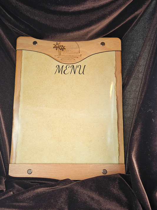 Wood Carved Short Menu Board