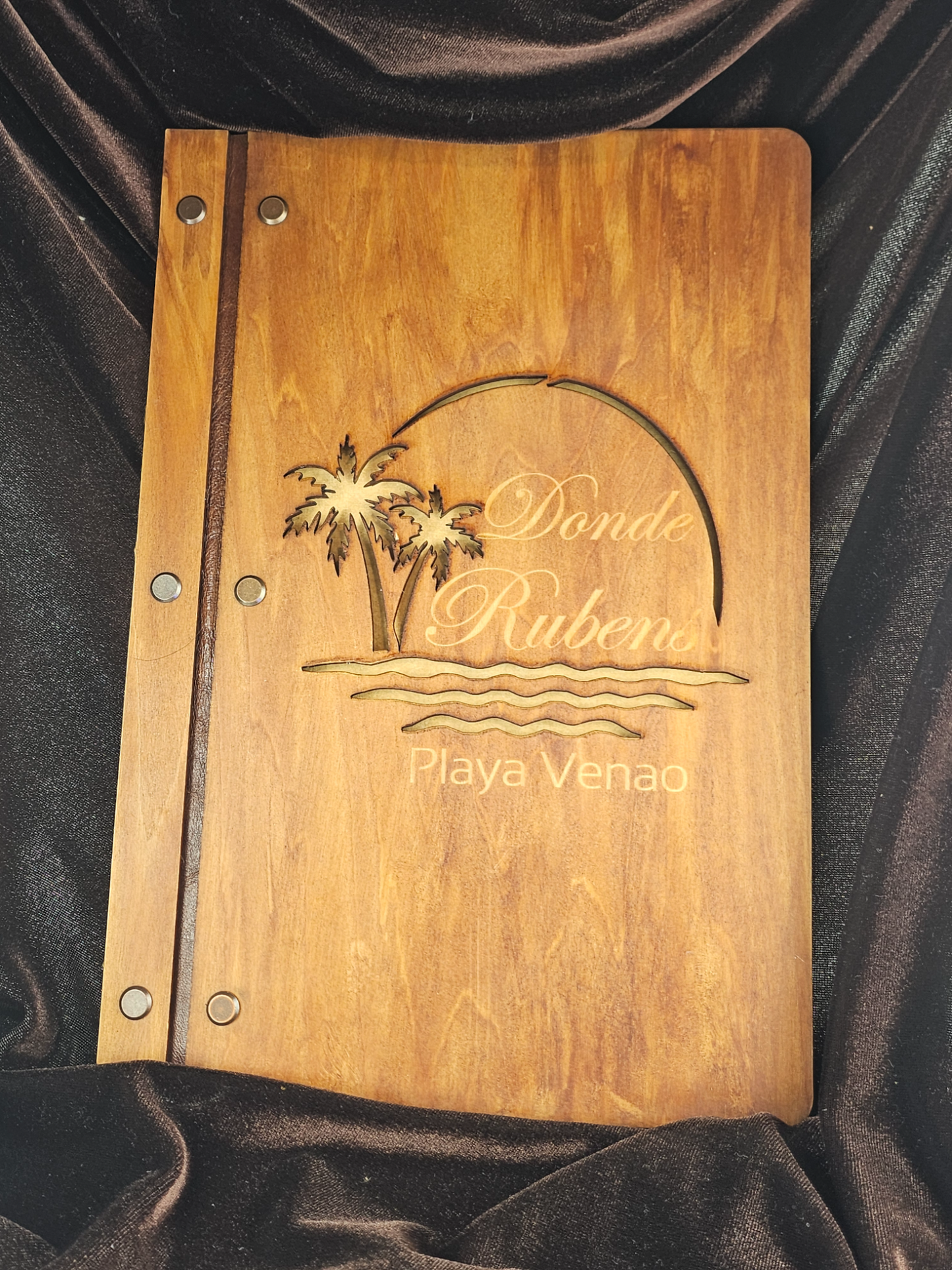 Formal Wood Carved Menu Book