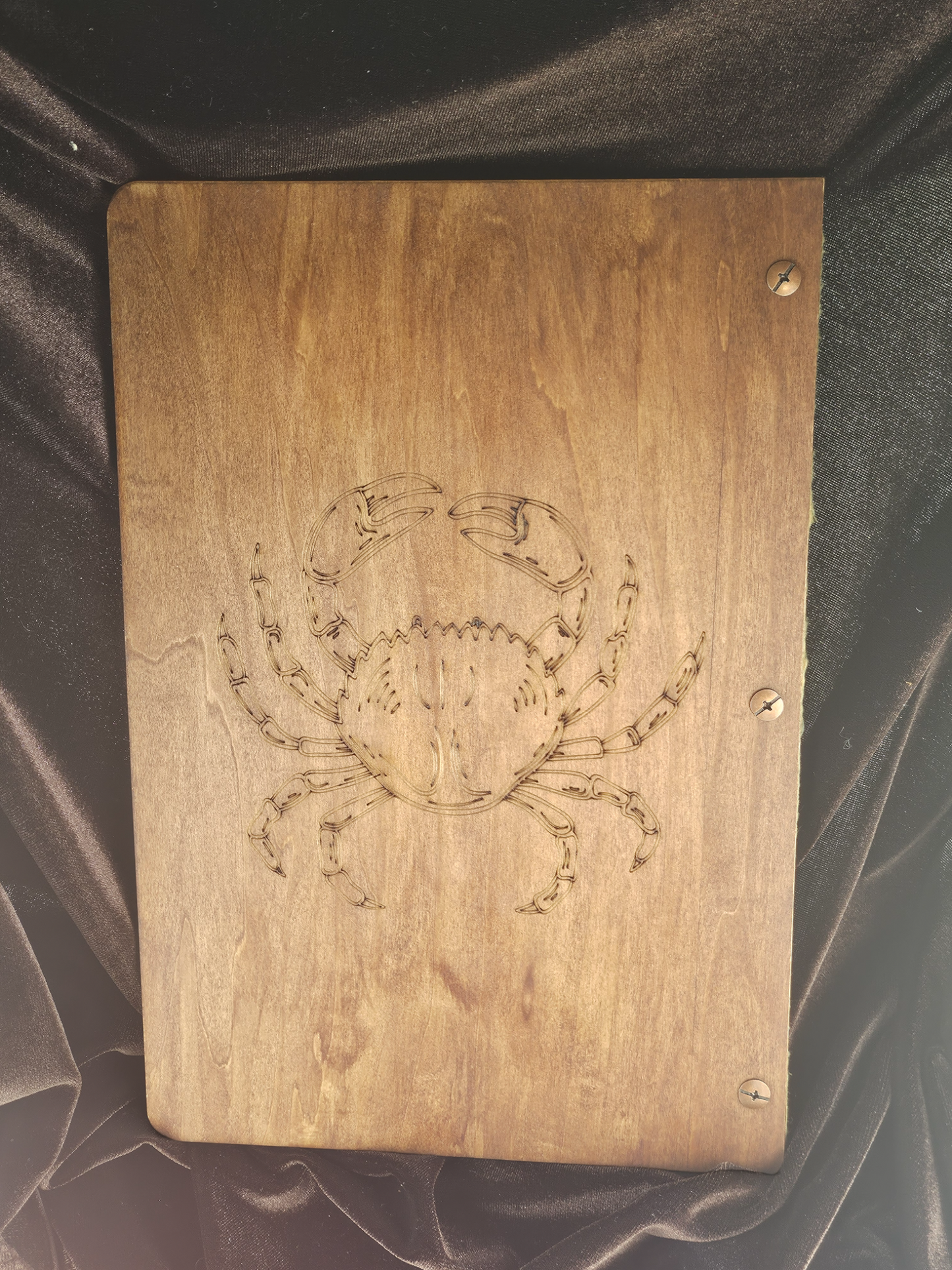 Formal Wood Carved Menu Book