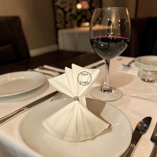 Custom Printed Linen Cloth Napkins - White (Pack of 6)