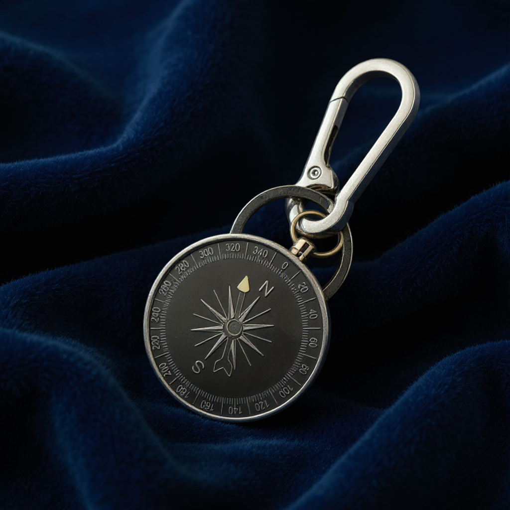 Compass Keyring and Carabiner