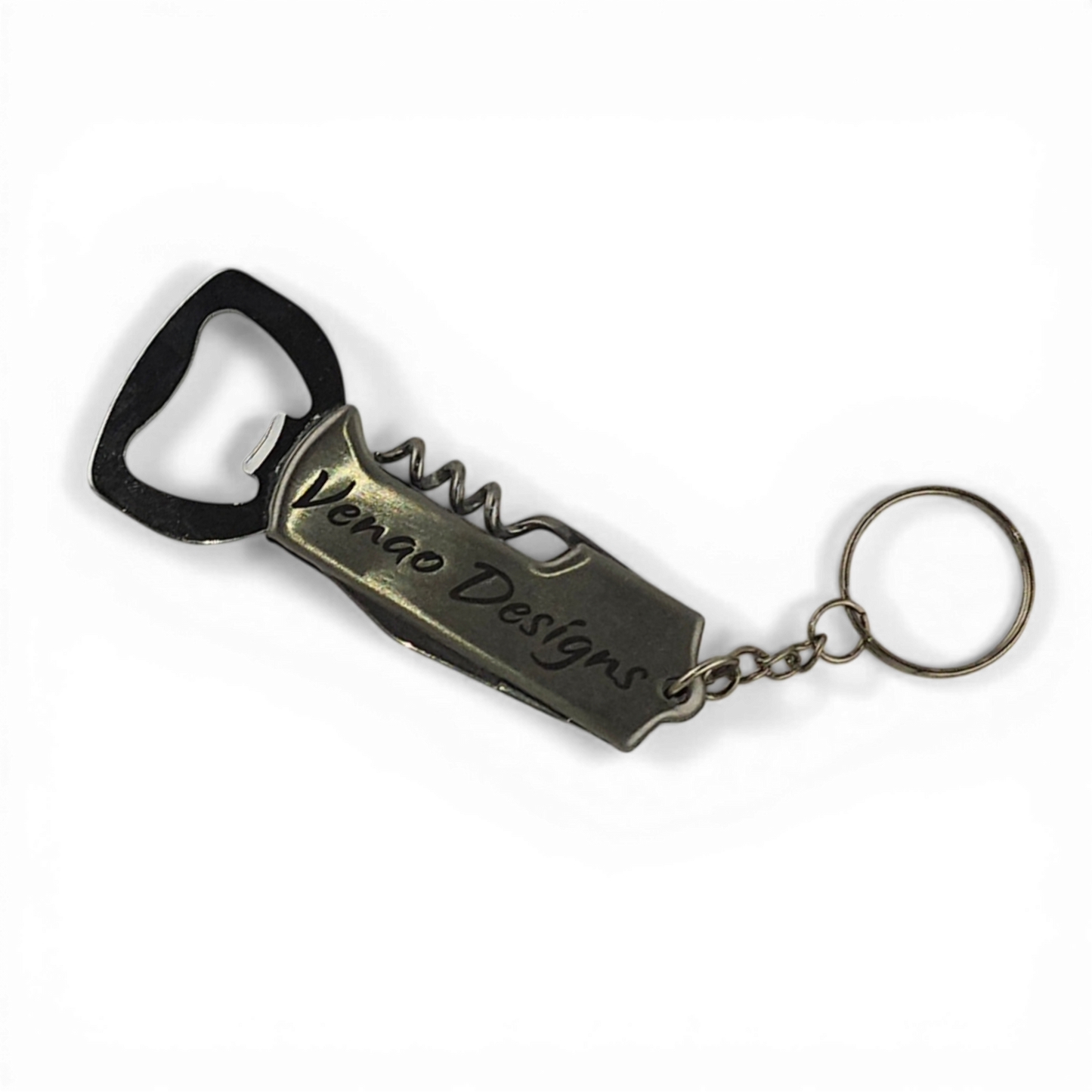 Bottle opener with cork screw keyring