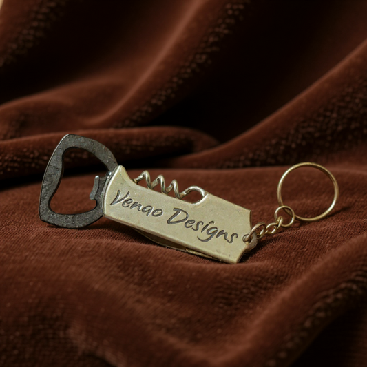 Bottle opener with cork screw keyring