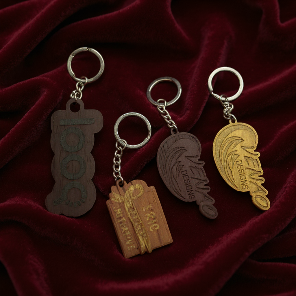 Custom Cut Wooden Keyring