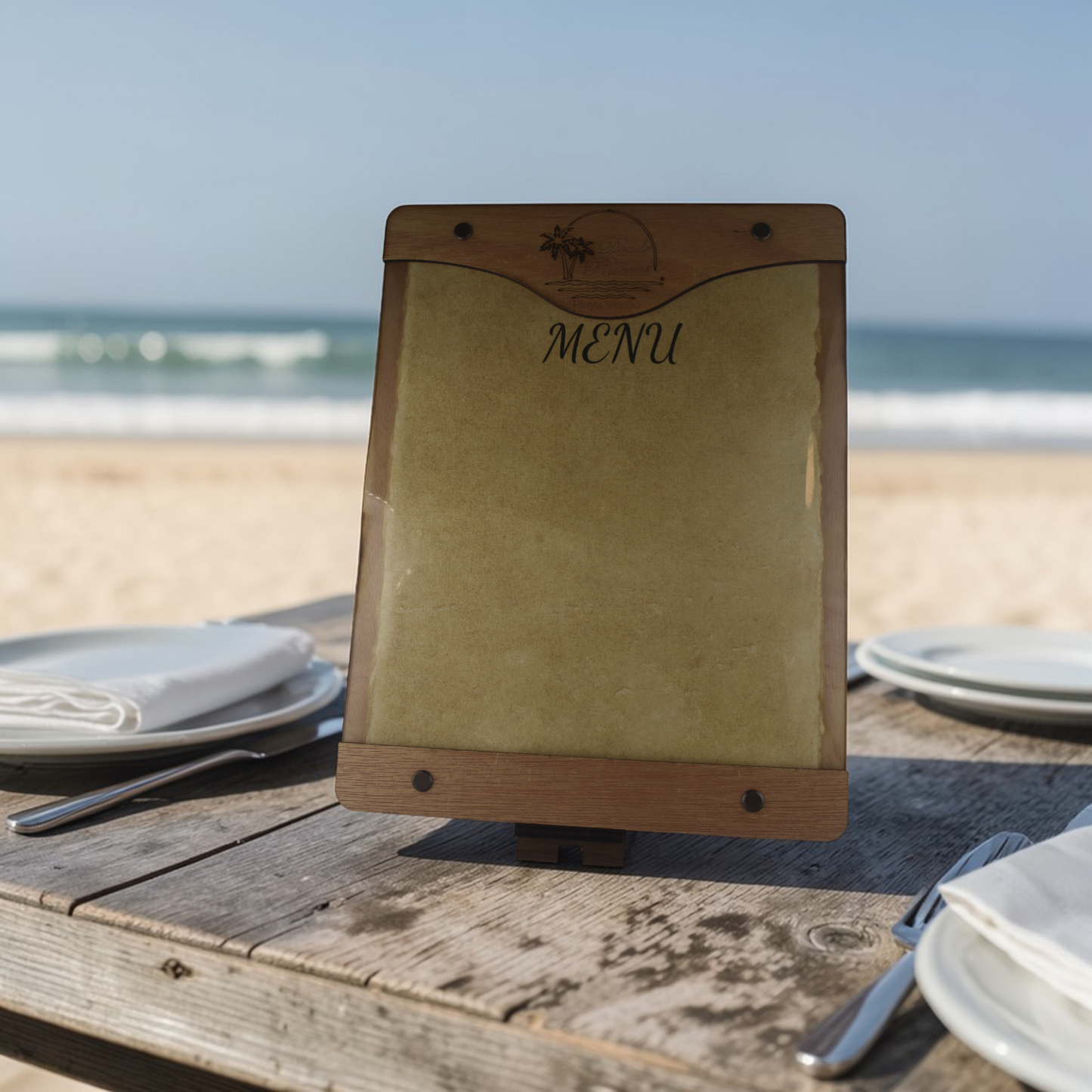 Wood Carved Short Menu Board