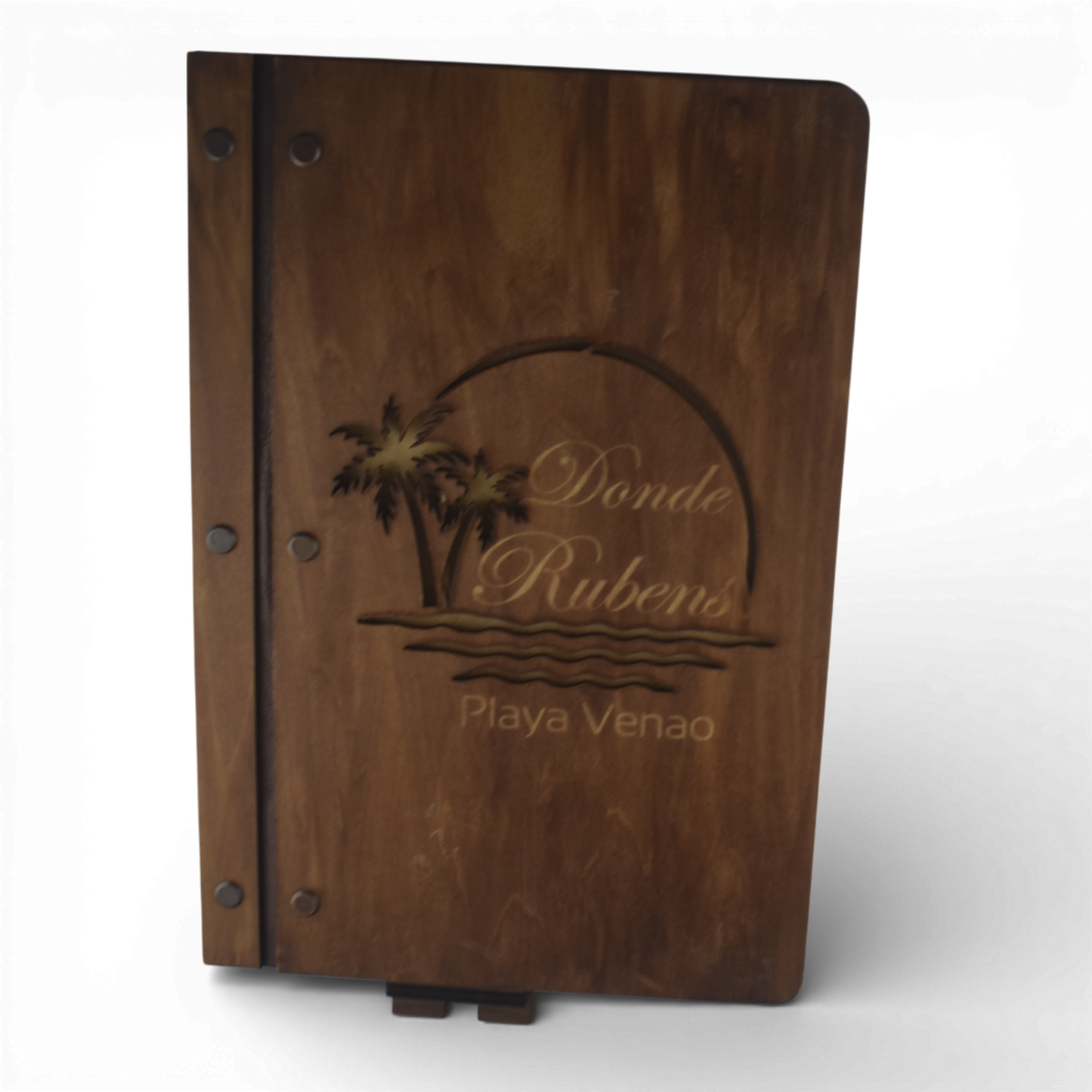 Formal Wood Carved Menu Book
