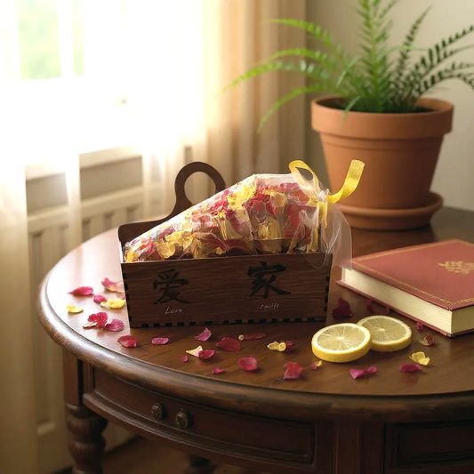 Potpourri Basket with Flower Petals