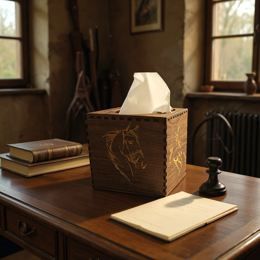 Hand-made, Laser etched Tissue Box
