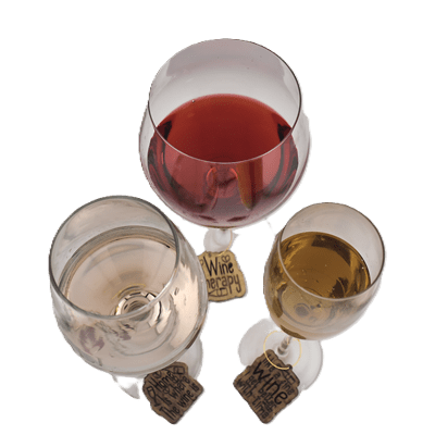 Handmade Wooden Wine Glass Charms - Pack of 8